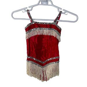 Vintage Red and Silver Kids Dance Costume